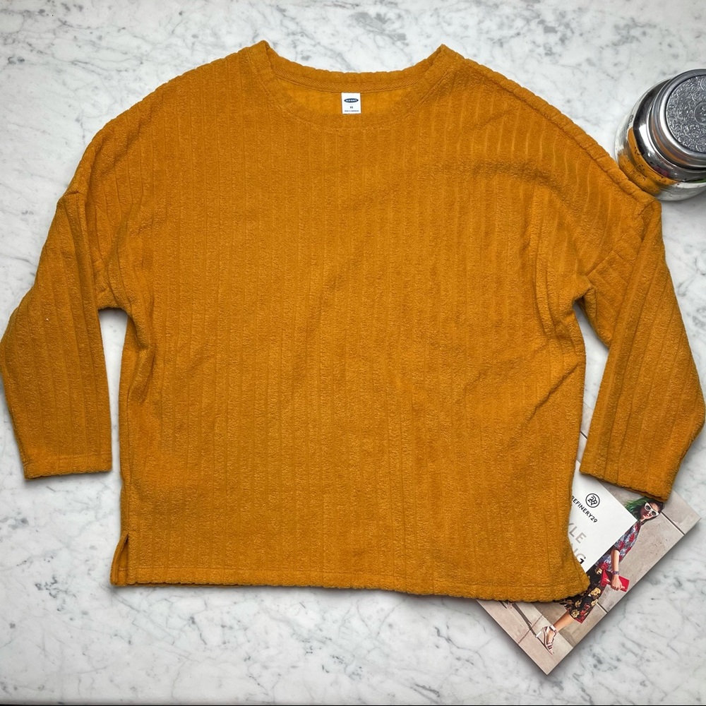 Old Navy 3/4 Sleeve Striped Boyfriend Sweater